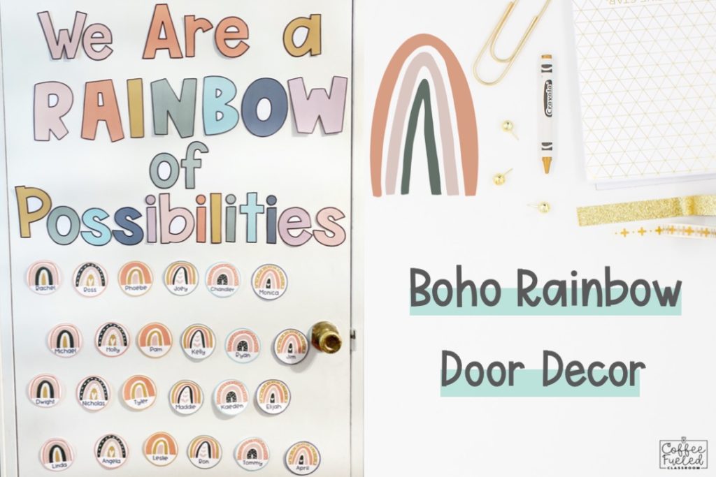 boho-rainbow-classroom-door