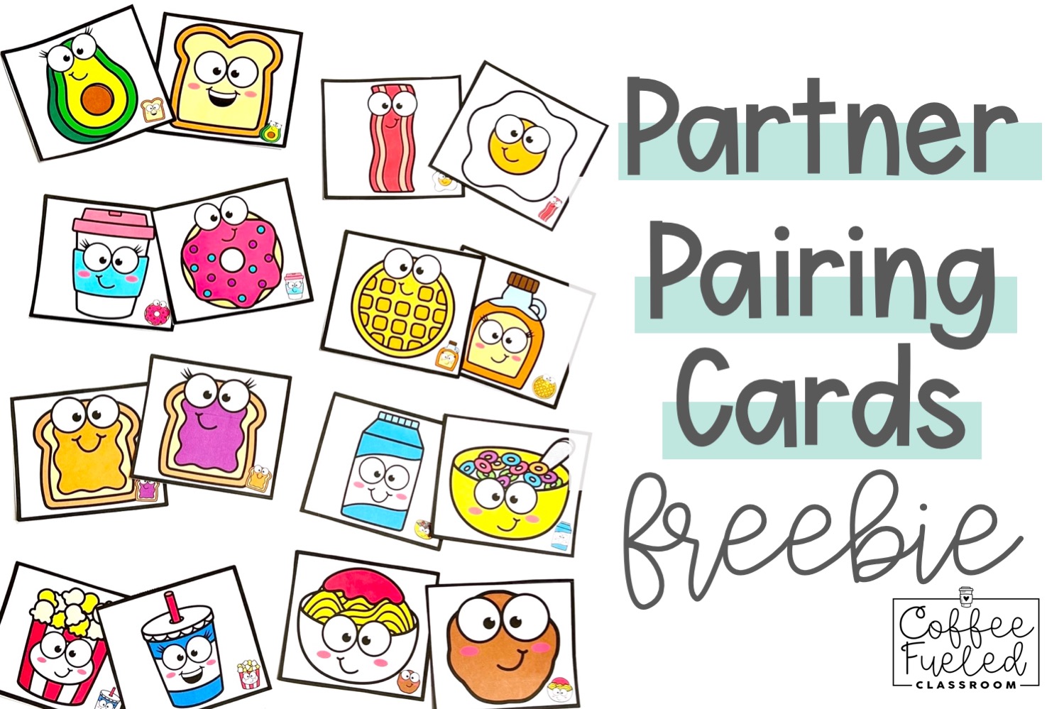 Partner Match Cards Freebie Coffee Fueled Classroom
