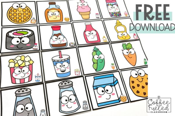 Partner Match Cards Freebie - Coffee Fueled Classroom