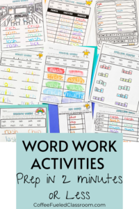 word work homework activities